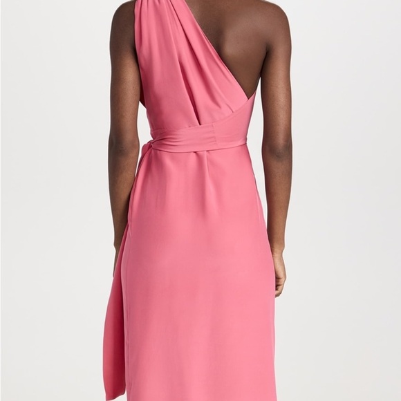 Azeeda Elise Pink Ruched One Shoulder Sheath Dress size XS - Picture 2 of 10
